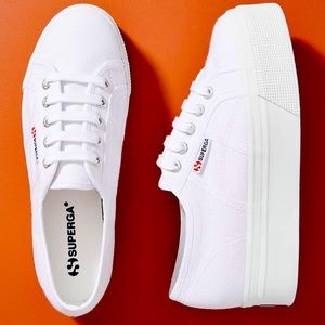 Superga 2790 Platform White Sneakers
